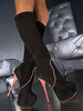Beliebter Stiefel aus Nubukleder mit Stilettos und Farbblock in Schwarz