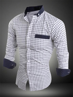 Bequemes 2020Hemd aus im casualen Stil mit Plaidmuster gemischten Baumwollen für Straßen-Style