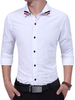 Bequemes Hemd aus gemischten Baumwollen mit Umlegekragen und FarbblockSLIM FIT im casualen Stil