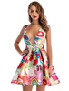 Bequemes Kleid aus Acetate mit Falten und Print