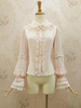 Bequemes Lolita Hemd aus Chiffon mit langen Ärmeln und Hellrosa
