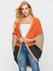 Übergroße Strickjacke-Strickjacke-Farbblock-lange Hülse gestrickte Jacke für Frauen