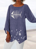 Übergroße Tees Fisch-Druck-Frauen-T-Shirt