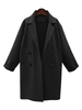 Übergroße Wintermantel Langarm Button Umlegekragen Damen Peacoat