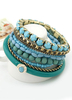 Böhmische Armband blau mit Ebenen Metall Armband für Frauen