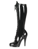 Black Boots Plattform Lace bis Patent Heels für Frauen
