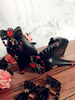 Black Bows Runde TOE PU Leder Lolita Schuhe