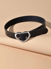 Black Choker Halsketten Kunstleder Herz Reifen Schmuck