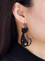 Black Dangle Ohrringe Katze Frauen Schmuck Geburtstagsgeschenk