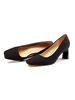 Black Low Heels Square Toe Damenschuhe mit speziell geformten Absätzen