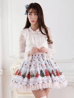 Blau Polyester Spitze Elegant Lolita Röcke