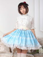 Blau-Rüsche aus Polyester fantastische Lolita Rock für Frauen