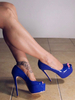 Blau Sexy Schuhe Plattform Peep Toe Stiletto Heels Damen High Heels2020