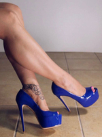 Blau Sexy Schuhe Plattform Peep Toe Stiletto Heels Damen High Heels2020