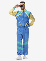 Blaue 90er-Jahre-Retro-Kostüme für Herren Retro-Hi-Pop-Kostüm Party- und Abschlussball-Outfits