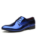 Blaue Abendschuhe Herren Spitzschuh Kunstleder Schnürschuhe
