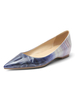 Blaue Ballerinas Lederspitze flache Ombre Slip On Schuhe