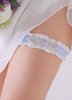 Blaue Hochzeit Strumpfband Satinstoff Strass Dekor Braut Accessoires