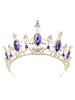 Blaue Hochzeit Tiara Strass Braut Haarschmuck