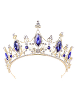 Blaue Hochzeit Tiara Strass Braut Haarschmuck