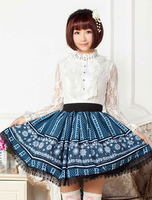 Blaue Lace aus Polyester Lolita Rock für Mädchen