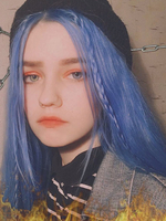 Blaue Lolita Perücken Lange hitzebeständige Faser Lolita Haarperücken