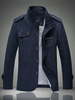 Blaue Männer Herrenjacke2020 Frühling Jacke Stehkragen Langarm Einreiher Kurze Jacke