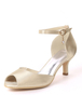 Blaue Mutter Schuhe Satin Peep Toe Ankle Strap Hochzeit Gast Schuhe Kitten Heel Hochzeit Schuhe