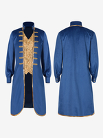 Blaue Vintage Vintage Polyester Langarm Retro Kostüme für Männer