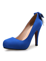 Blauen Heel Pumps High Heel Runde Bogen Schuhe für Frauen