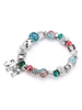 Blauer Boho Damen Armband Chic Kristall Mit Silberner Elefantendekoration