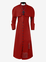 Blaues Vintage-Oberteil Retro-Knöpfe lange Ärmel Polyester-Mantel Retro-Kostüme für Herren