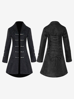 Blaues Vintage-Oberteil Vintage-Knöpfe Lange Ärmel Polyester-Polyester-Faser-Mantel Retro-Kostüme für den Mann