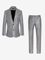 Blaues Vintage-Set Retro-Polyester lange Ärmel Retro-Kostüme für Herren