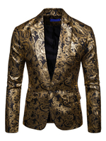 Blazer 2020 Herren Notch Kragen Vergolden Eins Anstecker Lange Ärmel Lässig Blazer Jacke
