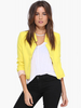 Blazer Damen Langarm gemischten Baumwollen Kurz Jacke