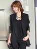 Blazer Damen Langarm mit Umlegekragen und Knöpfen Polyester Kurz Jacke