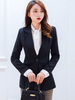 Blazer Damen Langarm mit Umlegekragen und Knöpfen Polyester Kurz Jacke