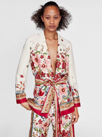 Blazer Damen Langarm und Umlegekragen Polyester Kurz Jacke