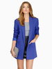 Blazer Damen Langarm und Umlegekragen und Knöpfen Polyester Kurz Jacke