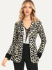 Blazer Damen Langarm und Umlegekragen und Knöpfen Polyester Kurz Jacke