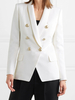 Blazer Damen Langarm und Umlegekragen und Knöpfen Polyester Kurz Jacke