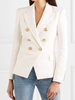 Blazer Damen Langarm und Umlegekragen und Knöpfen Polyester Kurz Jacke