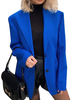 Blazer für Frauen Blue Turndown Collar Langarmknöpfe Casual Blazer