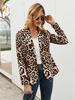 Blazer für Frauen Leopard Turndown Kragen Langarm Frontknopf Kurzjacke