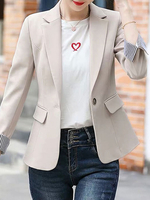 Blazer für frauen mode umlegekragen knöpfe langen ärmeln