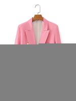 Blazer für Frauen Turndown Collar Langarm Zweireiher übergroße Blazer
