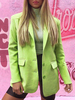 Blazer für Frauen Turndown Kragen Knöpfe Langarm Taschen Polyester Leichte Jacken