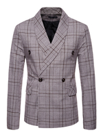 Blazer Für Männer Plus Size 50er Jahre Zweireihiger Anzug Jacke Schal Revers Plaid Lässige Blazer