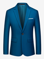 Blazer Jacken Herren Freizeitanzüge Formale Cyan Blau Dunkelgrün Qualität Herren Freizeitanzüge